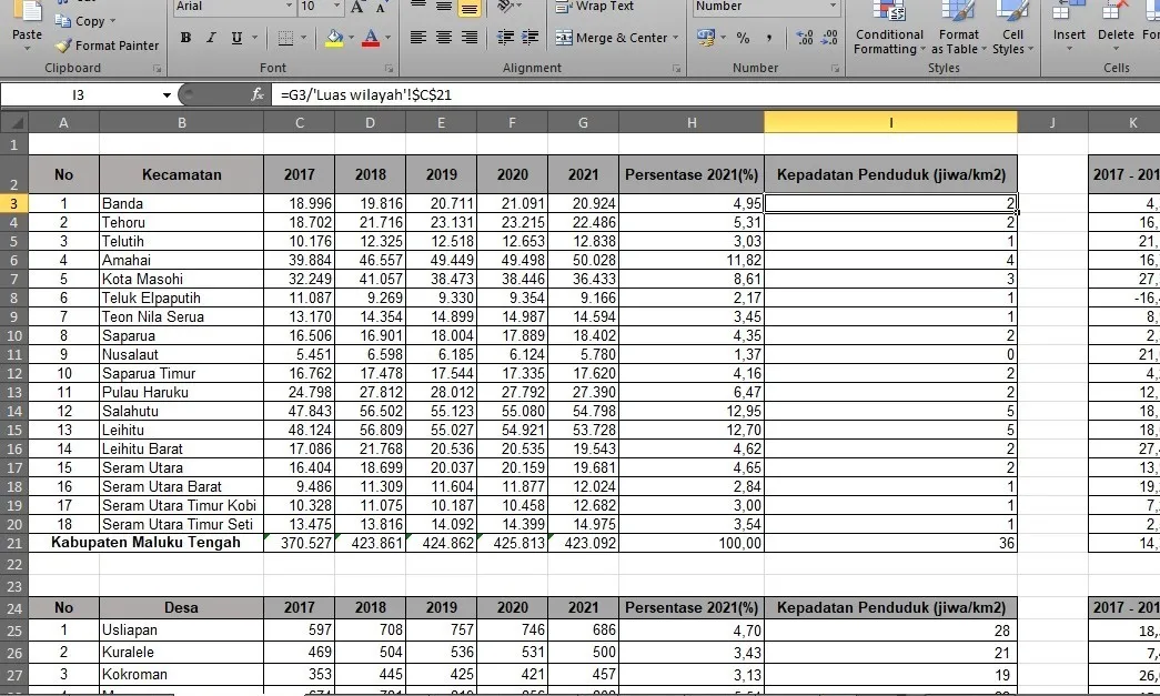 Input data di excel spreadsheet